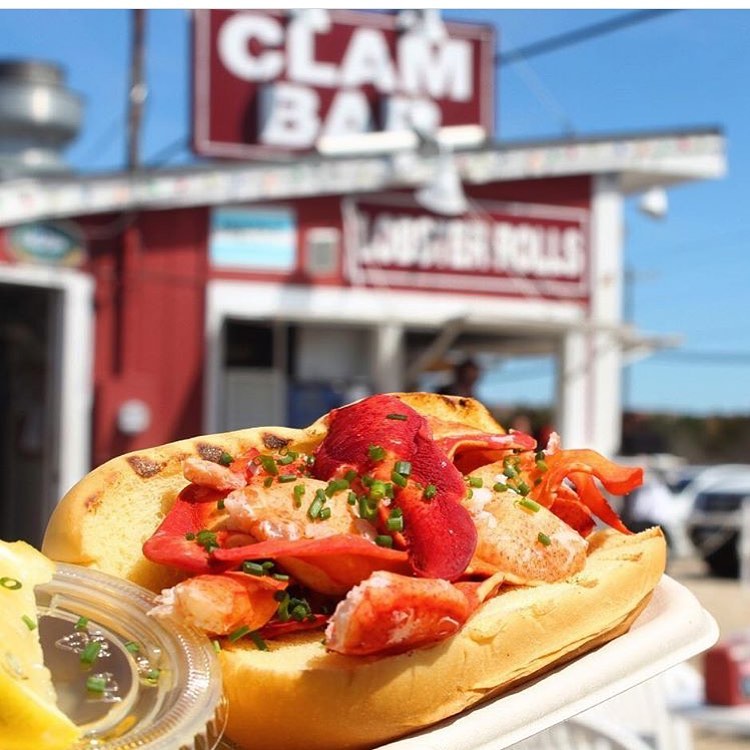 lobster roll at the clam bar