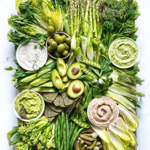Green crudite platter